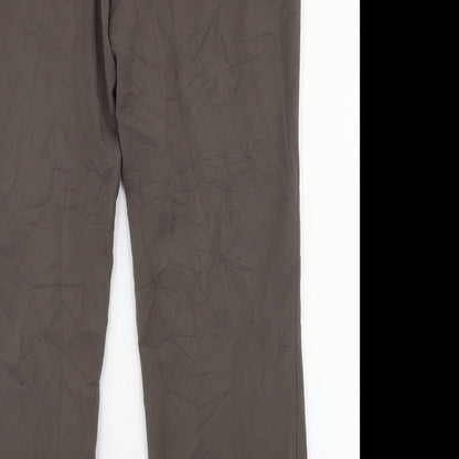 BASSINI Womens Brown  Polyester Trousers  Size 12 L28 in Regular Zip