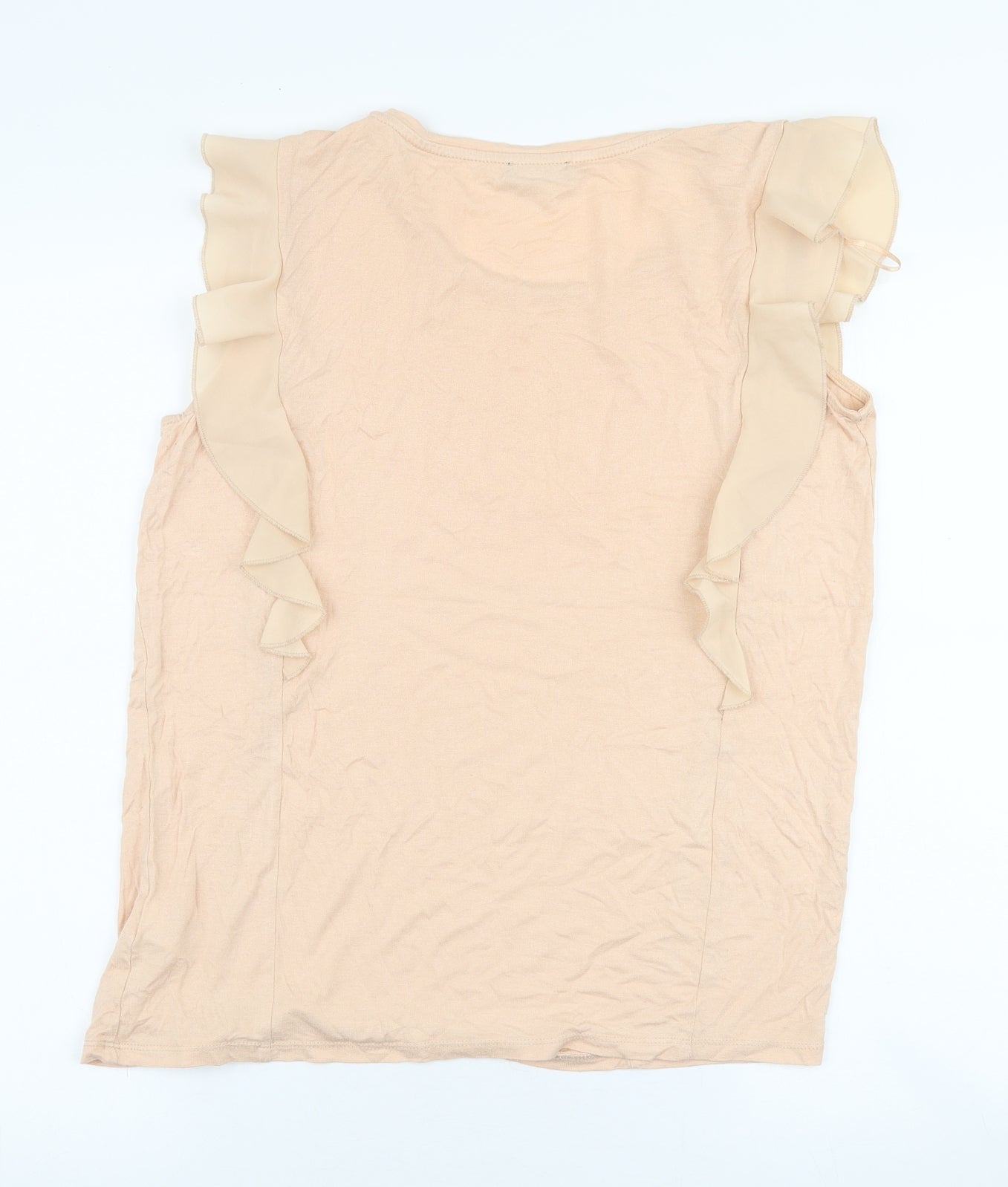 F&F Womens Pink  Elastane Jersey Blouse Size 10 Round Neck