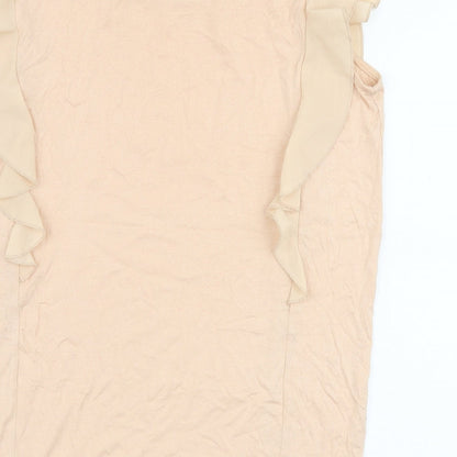 F&F Womens Pink  Elastane Jersey Blouse Size 10 Round Neck