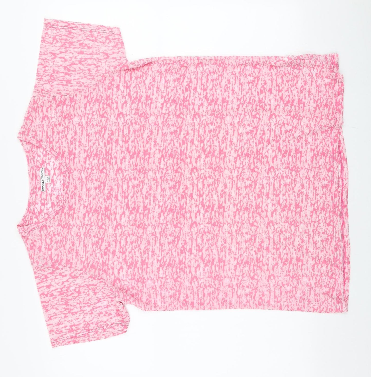 Capsule Womens Pink Camouflage Polyester Jersey T-Shirt Size 14 Round Neck