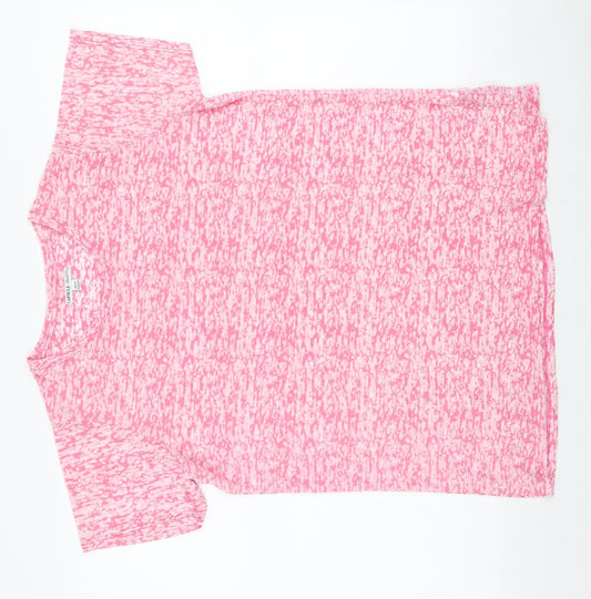 Capsule Womens Pink Camouflage Polyester Jersey T-Shirt Size 14 Round Neck