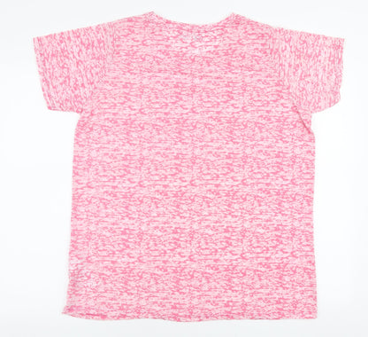 Capsule Womens Pink Camouflage Polyester Jersey T-Shirt Size 14 Round Neck