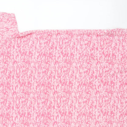 Capsule Womens Pink Camouflage Polyester Jersey T-Shirt Size 14 Round Neck