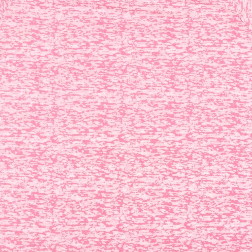 Capsule Womens Pink Camouflage Polyester Jersey T-Shirt Size 14 Round Neck