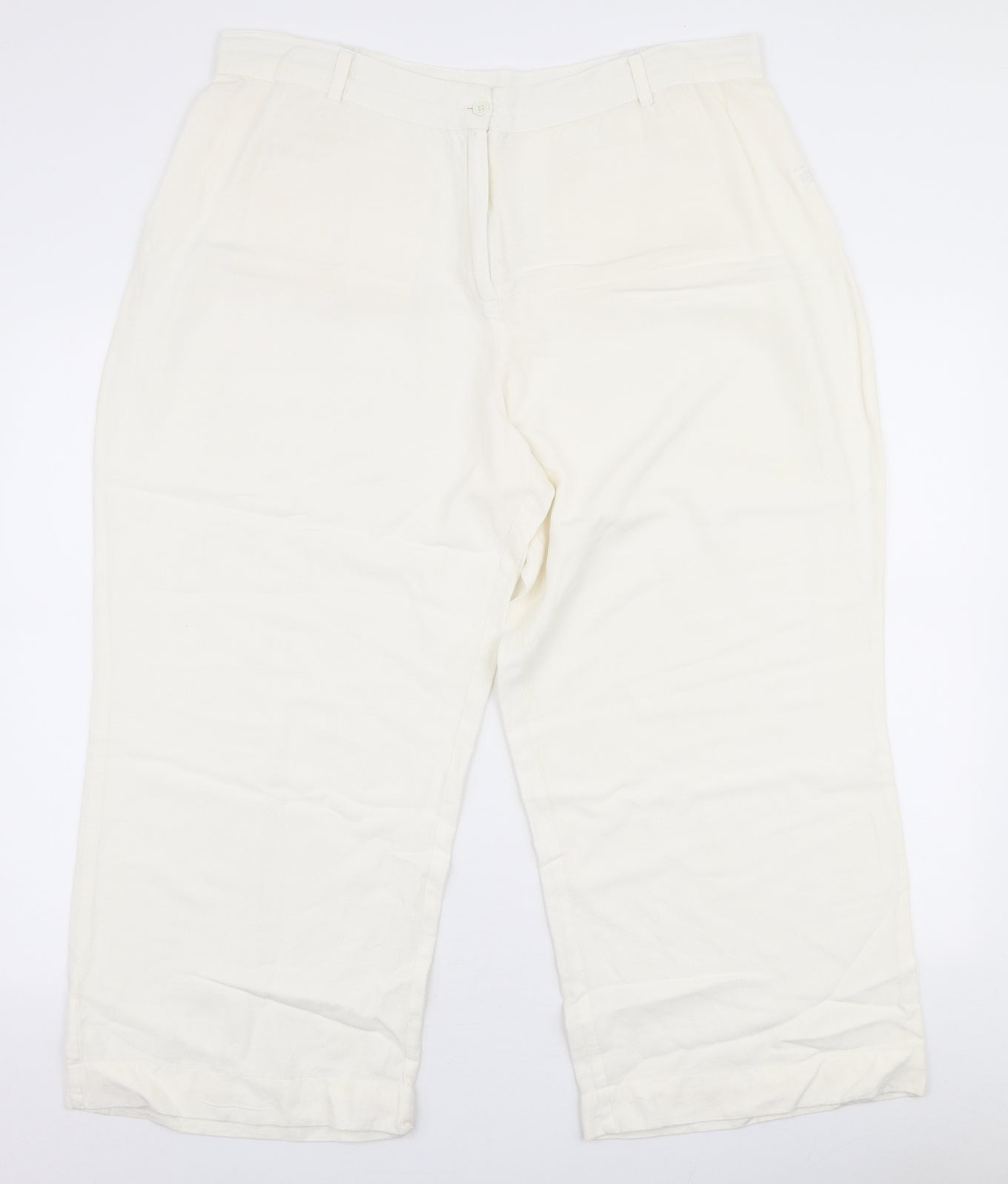 Womens UK Size 20 Casual Comfort Regular Fit  White Trousers