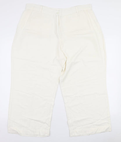 Womens UK Size 20 Casual Comfort Regular Fit  White Trousers
