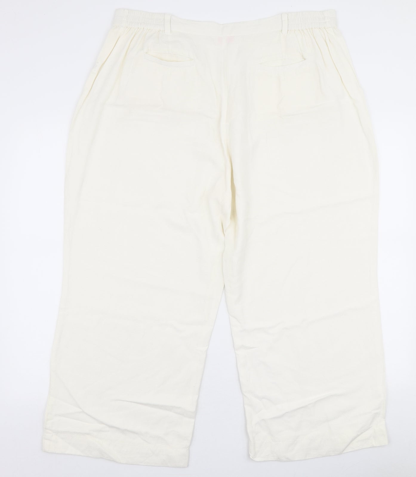 Womens UK Size 20 Casual Comfort Regular Fit  White Trousers