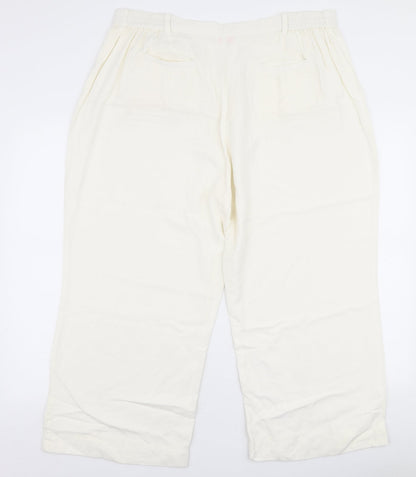 Womens UK Size 20 Casual Comfort Regular Fit  White Trousers
