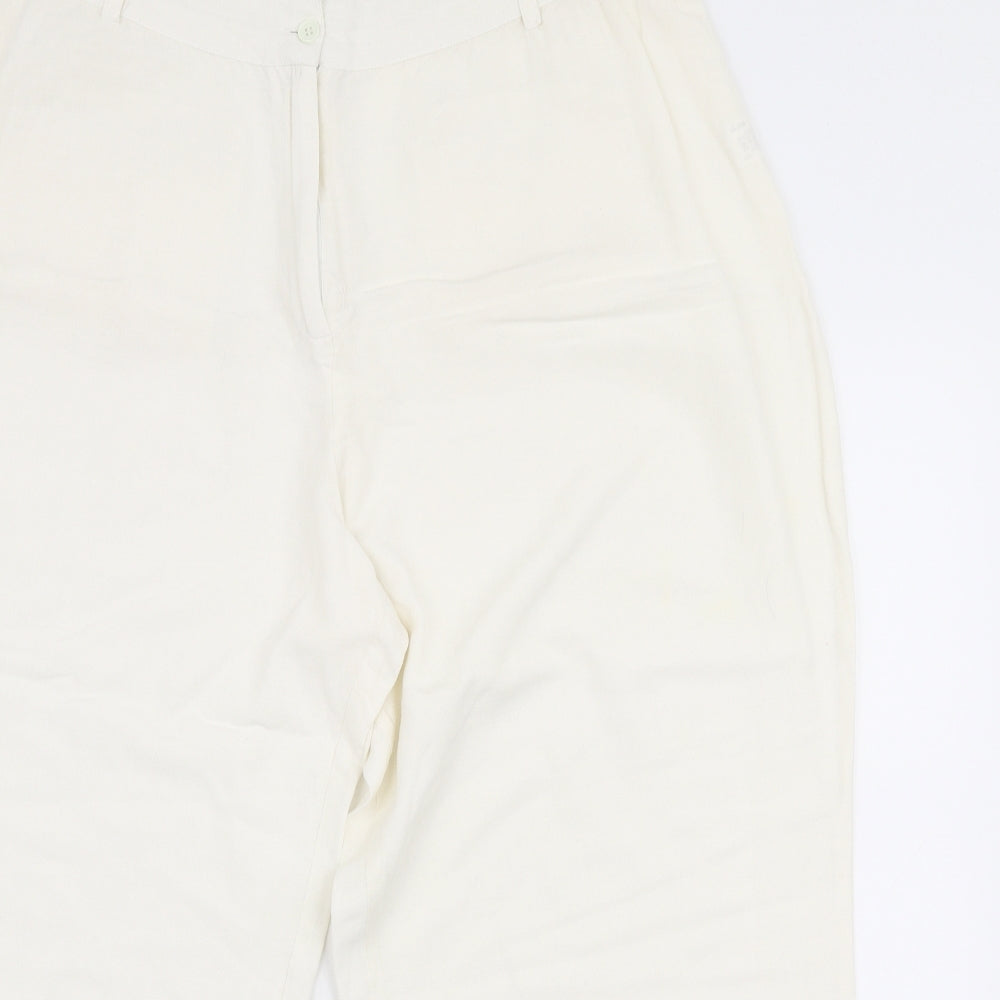 Womens UK Size 20 Casual Comfort Regular Fit  White Trousers