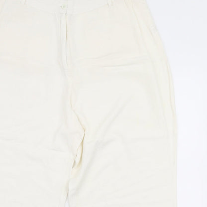 Womens UK Size 20 Casual Comfort Regular Fit  White Trousers