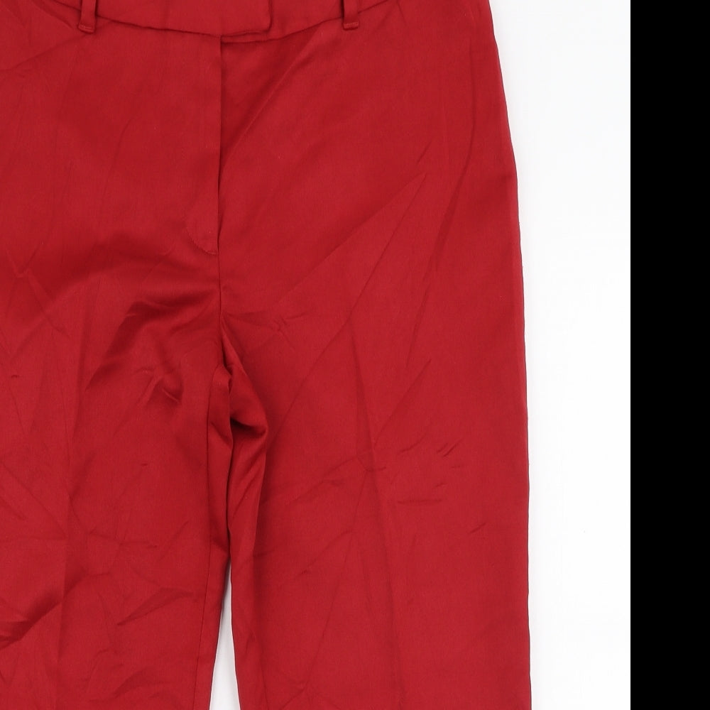 Womens UK Size M Sisley Regular Fit Capri Red Trousers