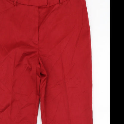 Womens UK Size M Sisley Regular Fit Capri Red Trousers