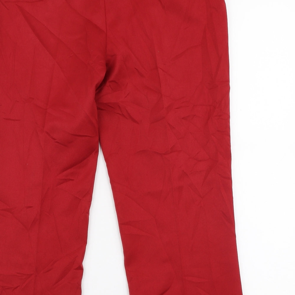 Womens UK Size M Sisley Regular Fit Capri Red Trousers