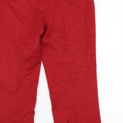 Womens UK Size M Sisley Regular Fit Capri Red Trousers