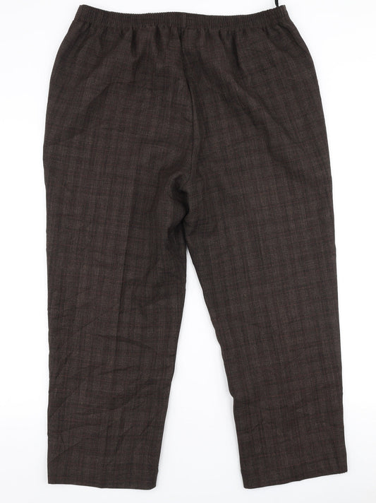 BM Womens Brown  Polyester Trousers  Size 16 L25 in Regular