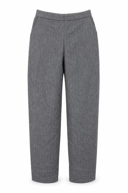 Front view of Autonomy women’s grey polyester dress pants trousers, size UK 12, 25-inch leg regular