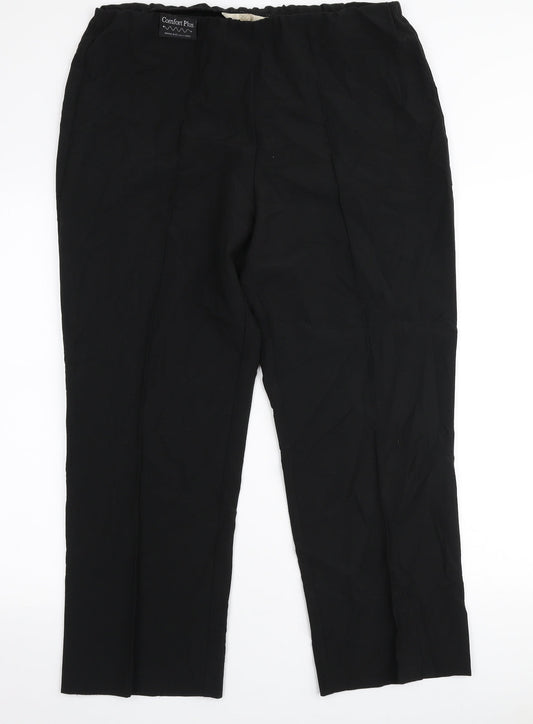 Womens UK Size 16 Vida Vi Regular Fit  Black Trousers