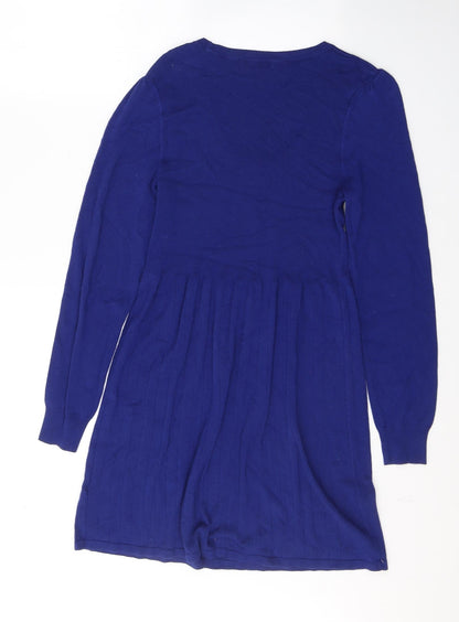 TU Womens Blue  Viscose Fit & Flare  Size 14  Round Neck Pullover