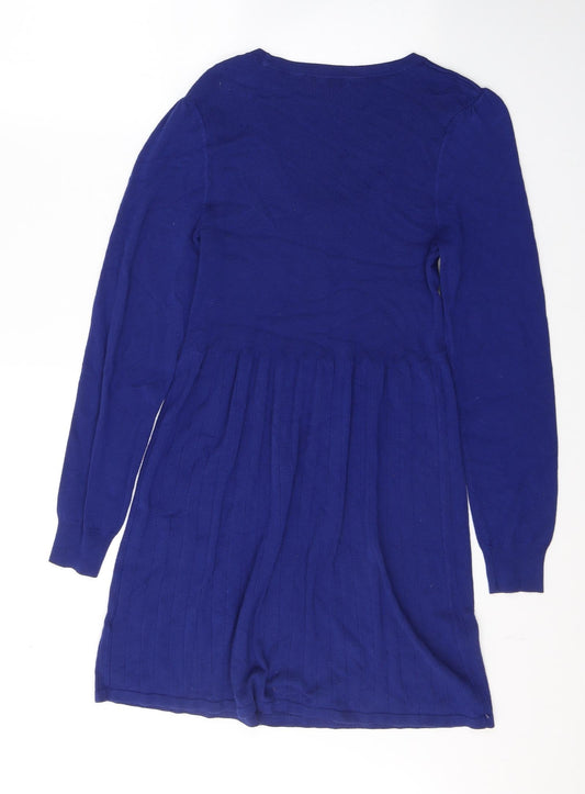 TU Womens Blue  Viscose Fit & Flare  Size 14  Round Neck Pullover