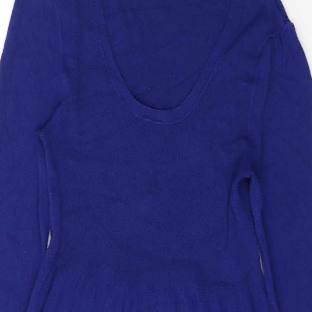 TU Womens Blue  Viscose Fit & Flare  Size 14  Round Neck Pullover
