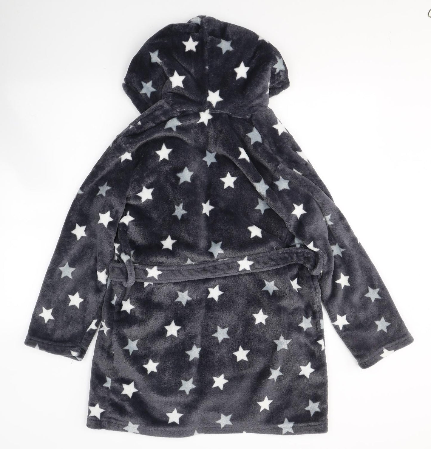 New Look Girls Grey Geometric Polyester Kimono Robe Size S  Tie