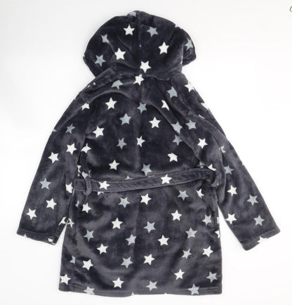 New Look Girls Grey Geometric Polyester Kimono Robe Size S  Tie