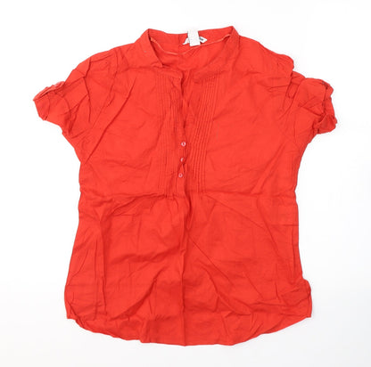 Womens UK Size 10 H&M Red Basic T-Shirt