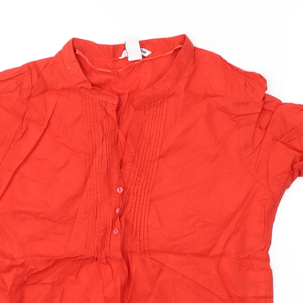 Womens UK Size 10 H&M Red Basic T-Shirt