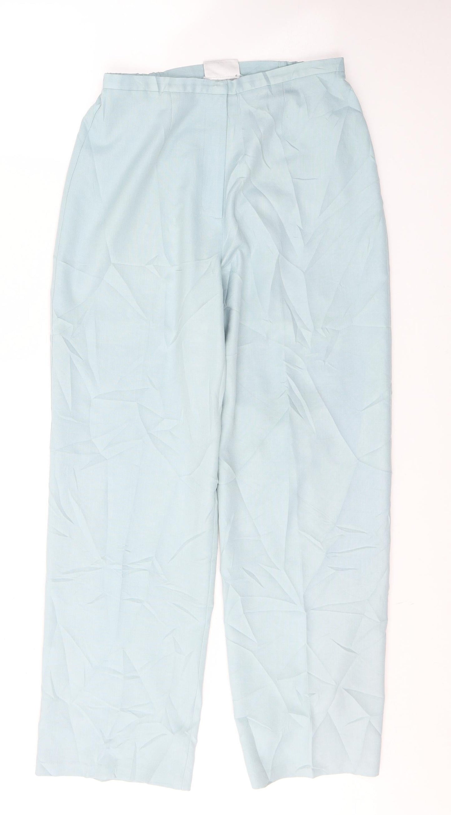 Womens UK Size 12 Plus Collection Regular Fit  Blue Trousers