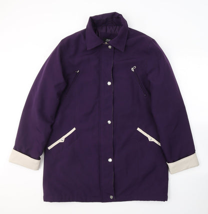 JBC Womens Purple   Overcoat Coat Size 12  Zip
