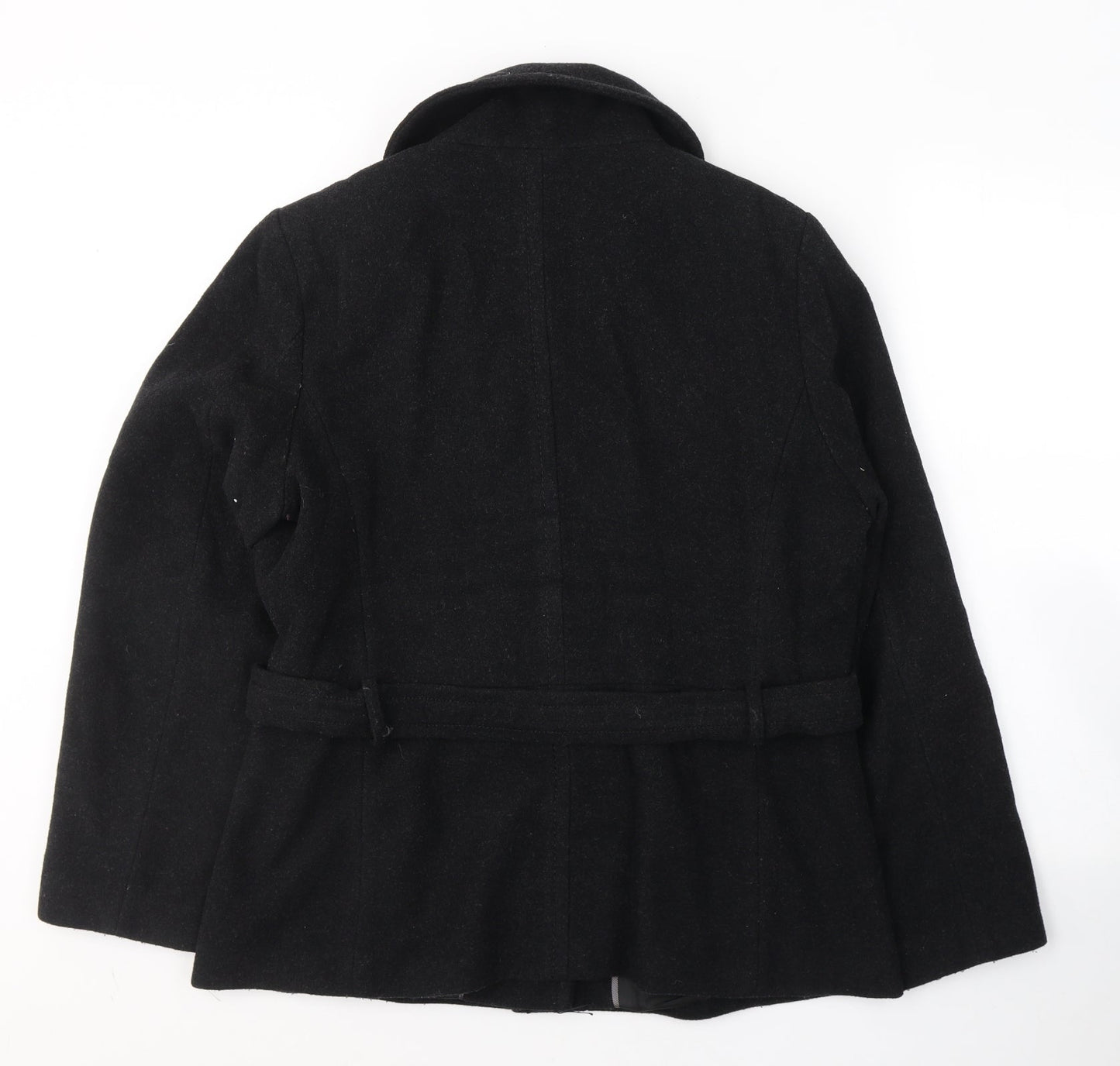 Lakeland Womens Black   Pea Coat Coat Size 14  Button