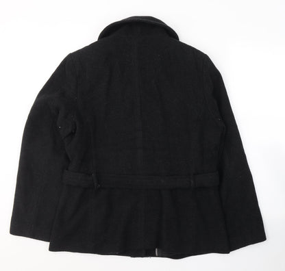 Lakeland Womens Black   Pea Coat Coat Size 14  Button