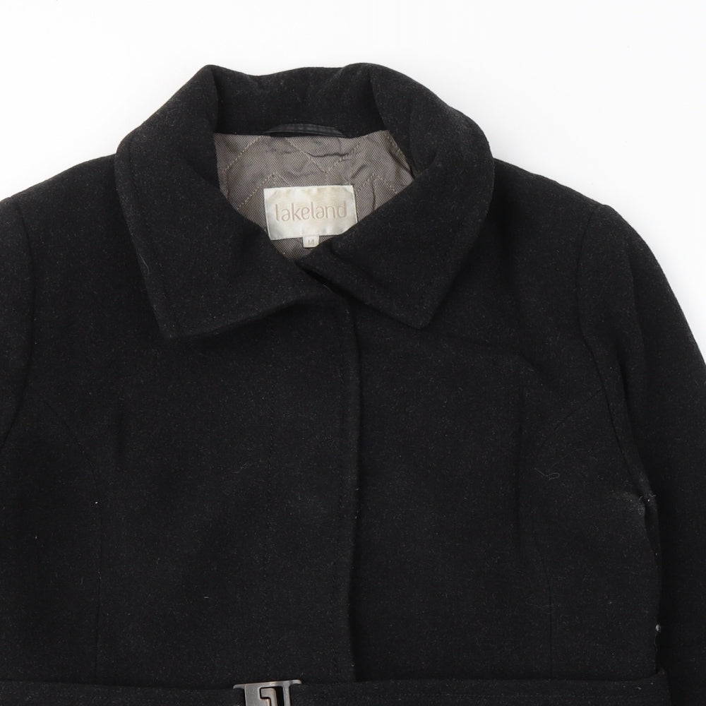 Lakeland Womens Black   Pea Coat Coat Size 14  Button