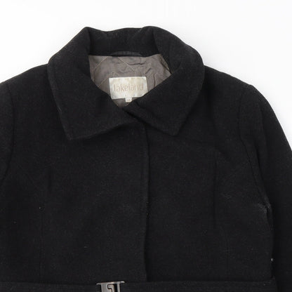 Lakeland Womens Black   Pea Coat Coat Size 14  Button