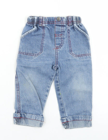 Aardvark Boys Blue  Cotton Capri Jeans Size 12 Months