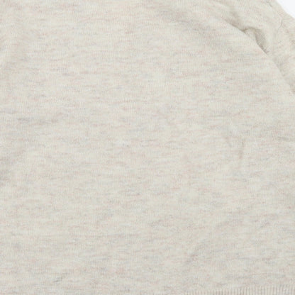 George Womens Beige V-Neck  Polyester Pullover Jumper Size S