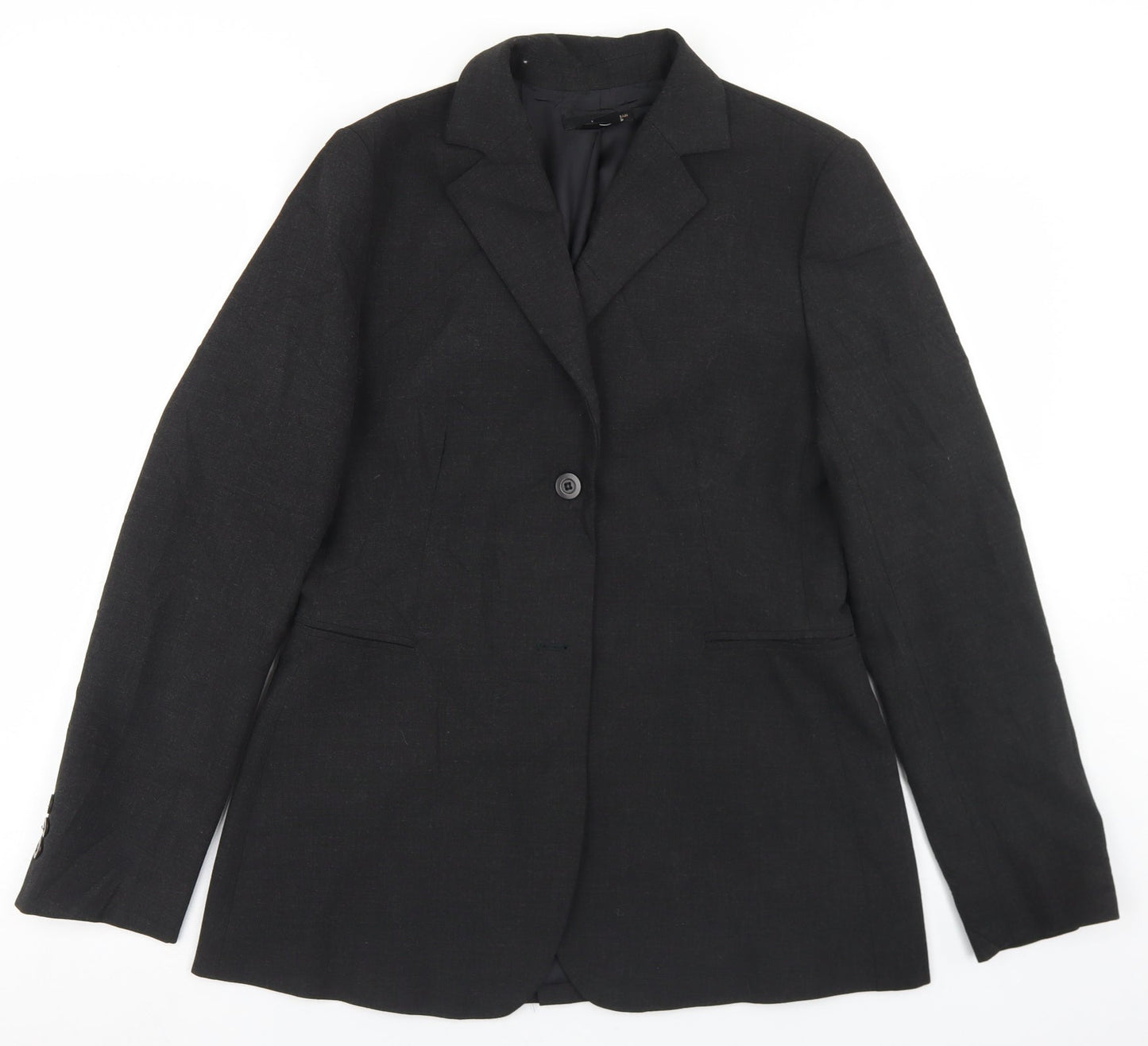 Zara Womens Grey  Polyester Jacket Blazer Size 12