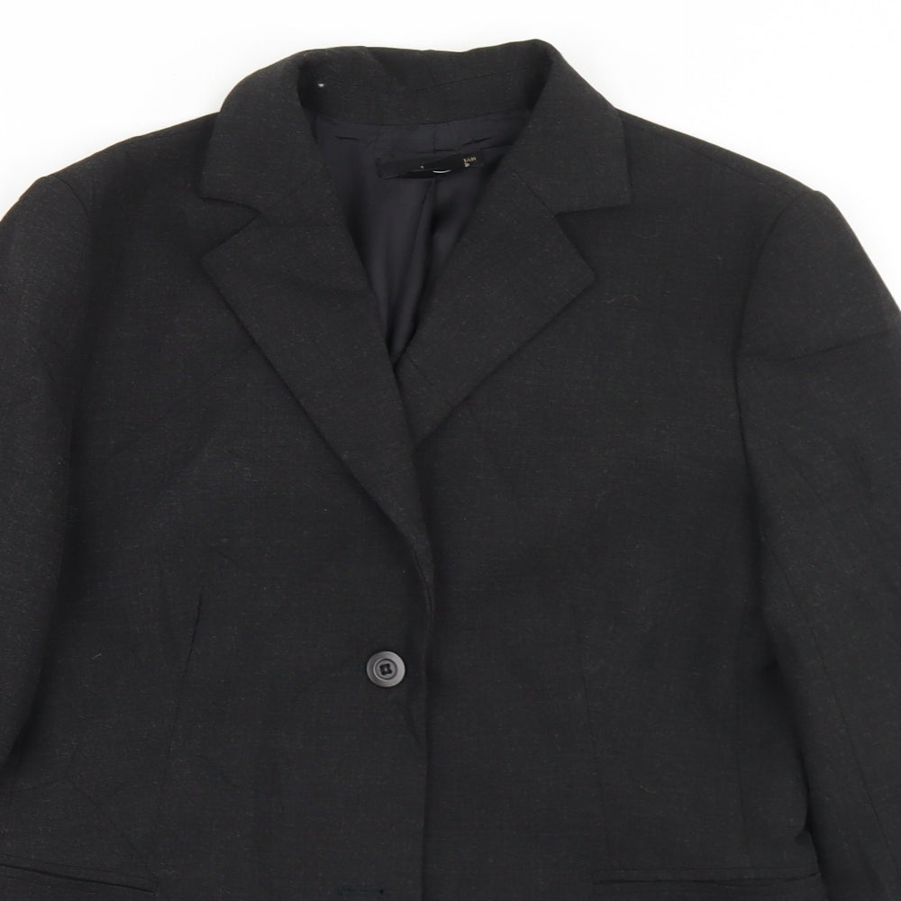 Zara Womens Grey  Polyester Jacket Blazer Size 12