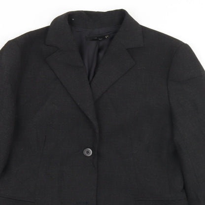 Zara Womens Grey  Polyester Jacket Blazer Size 12