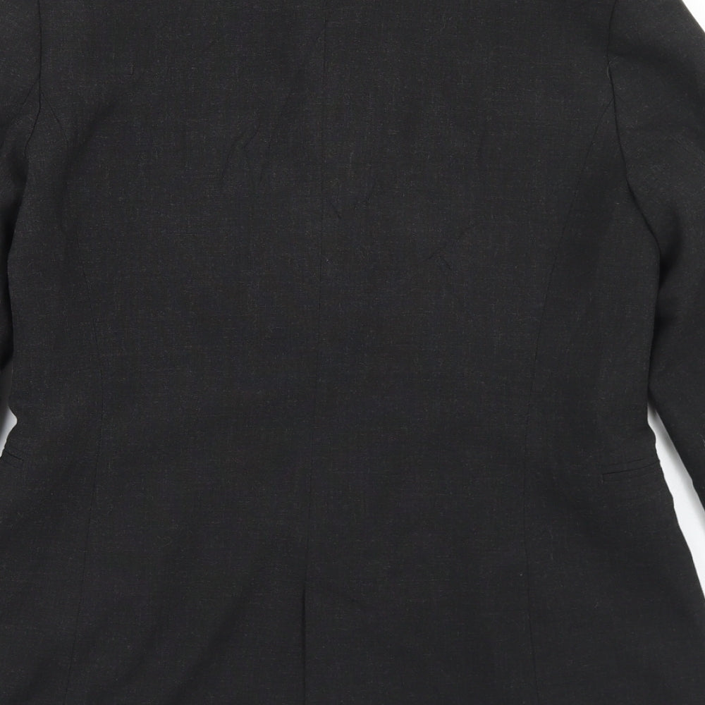 Zara Womens Grey  Polyester Jacket Blazer Size 12