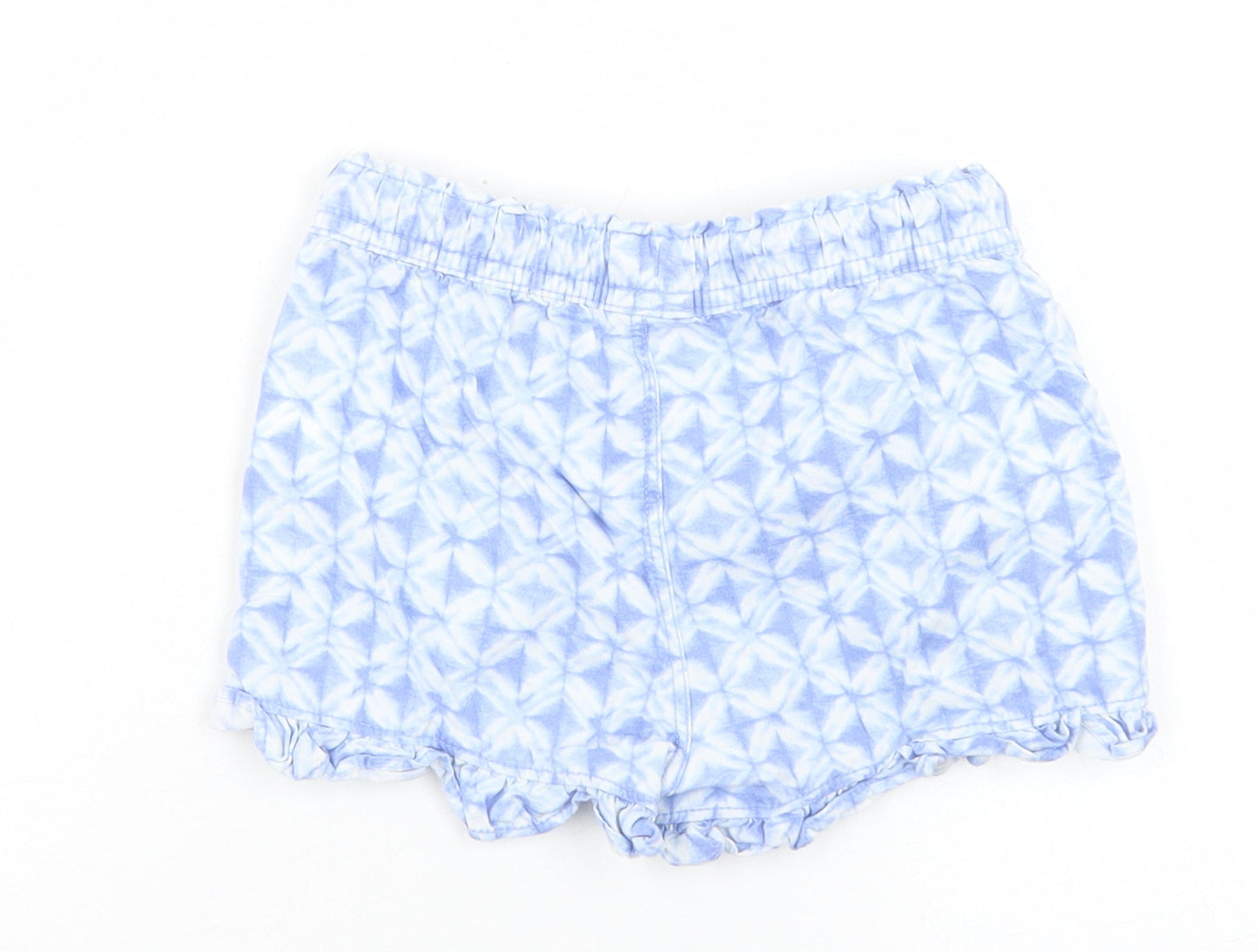 Gap Girls Blue Geometric Cotton Paperbag Shorts Size 5 Years  Regular Drawstring