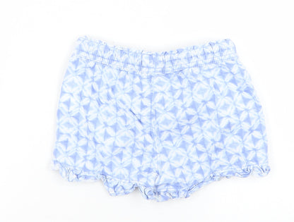 Gap Girls Blue Geometric Cotton Paperbag Shorts Size 5 Years  Regular Drawstring