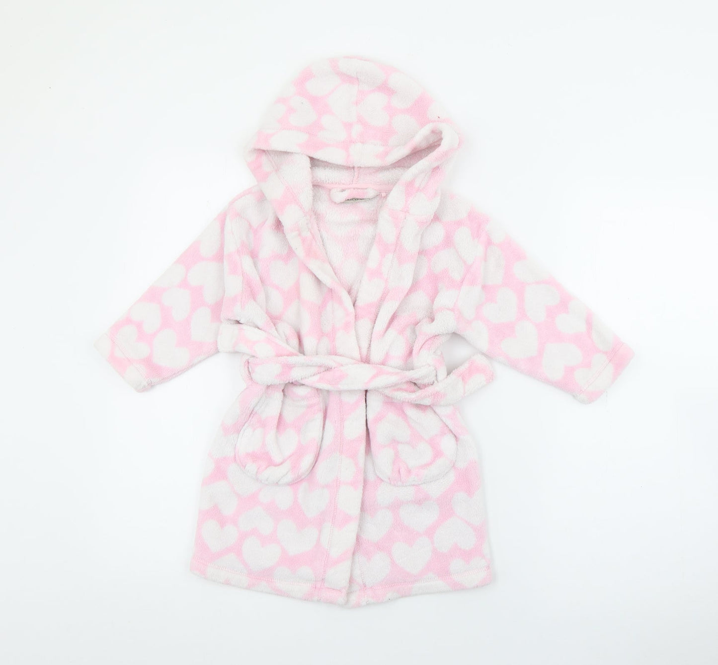 NEXT Girls Pink Geometric Polyester Top Robe Size 2-3 Years  Tie