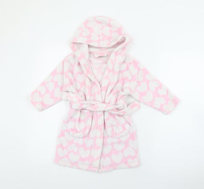 NEXT Girls Pink Geometric Polyester Top Robe Size 2-3 Years  Tie