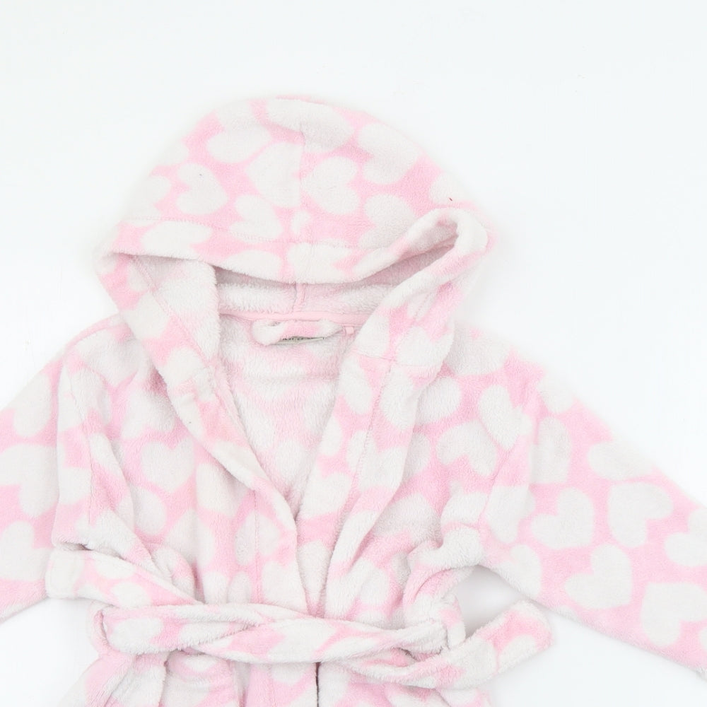 NEXT Girls Pink Geometric Polyester Top Robe Size 2-3 Years  Tie