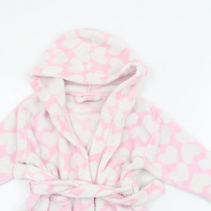 NEXT Girls Pink Geometric Polyester Top Robe Size 2-3 Years  Tie