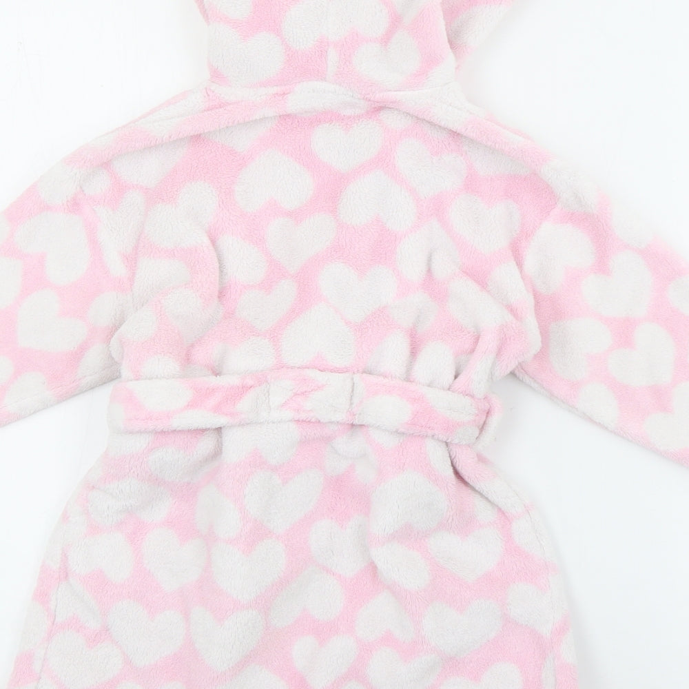 NEXT Girls Pink Geometric Polyester Top Robe Size 2-3 Years  Tie