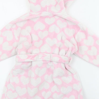 NEXT Girls Pink Geometric Polyester Top Robe Size 2-3 Years  Tie
