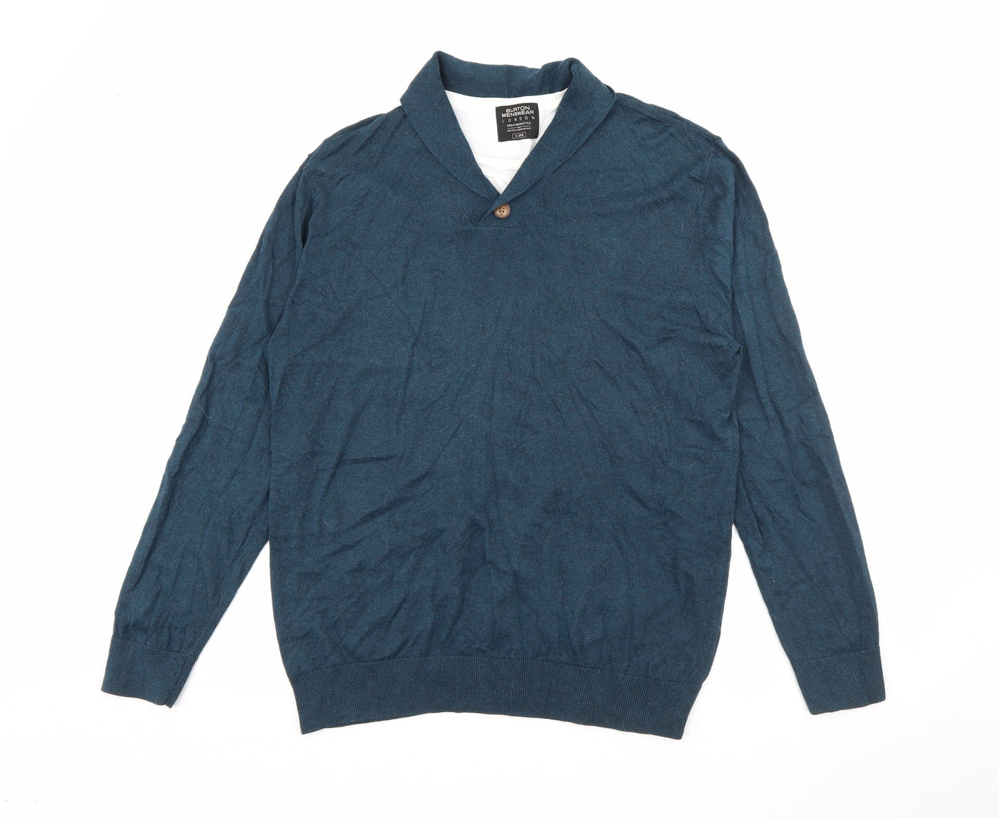 Burton Mens Blue Roll Neck  Polyester Pullover Jumper Size XL