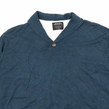 Burton Mens Blue Roll Neck  Polyester Pullover Jumper Size XL